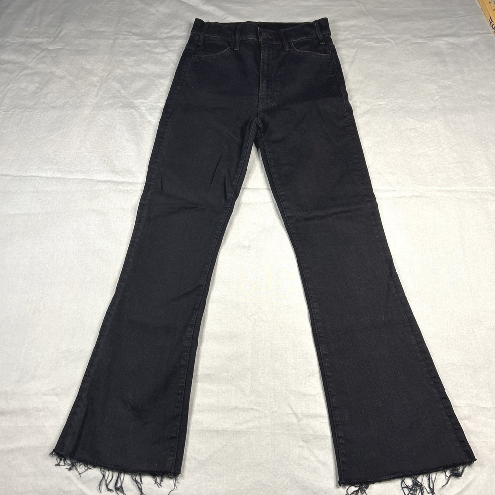 Mother Jeans Women's 24 Black The Hustler Ankle Fray Denim Cotton Poly 24x26.5